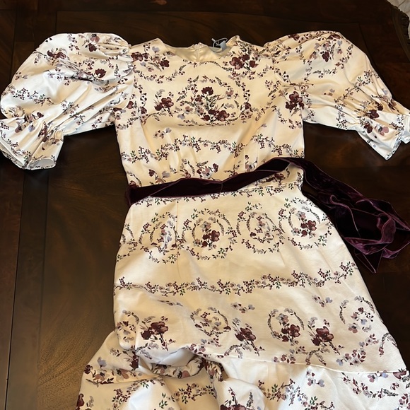 ANTONIO MELANI x NICOLA BATHIE EMILIA FLORAL PRINT DROP WAIST DRESS. - Picture 11 of 14